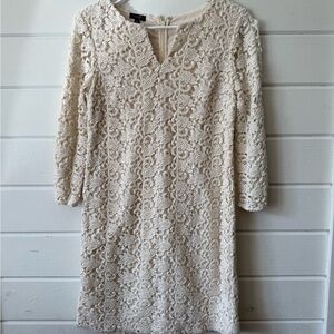 Talbots Elegant Cream Lace Dress